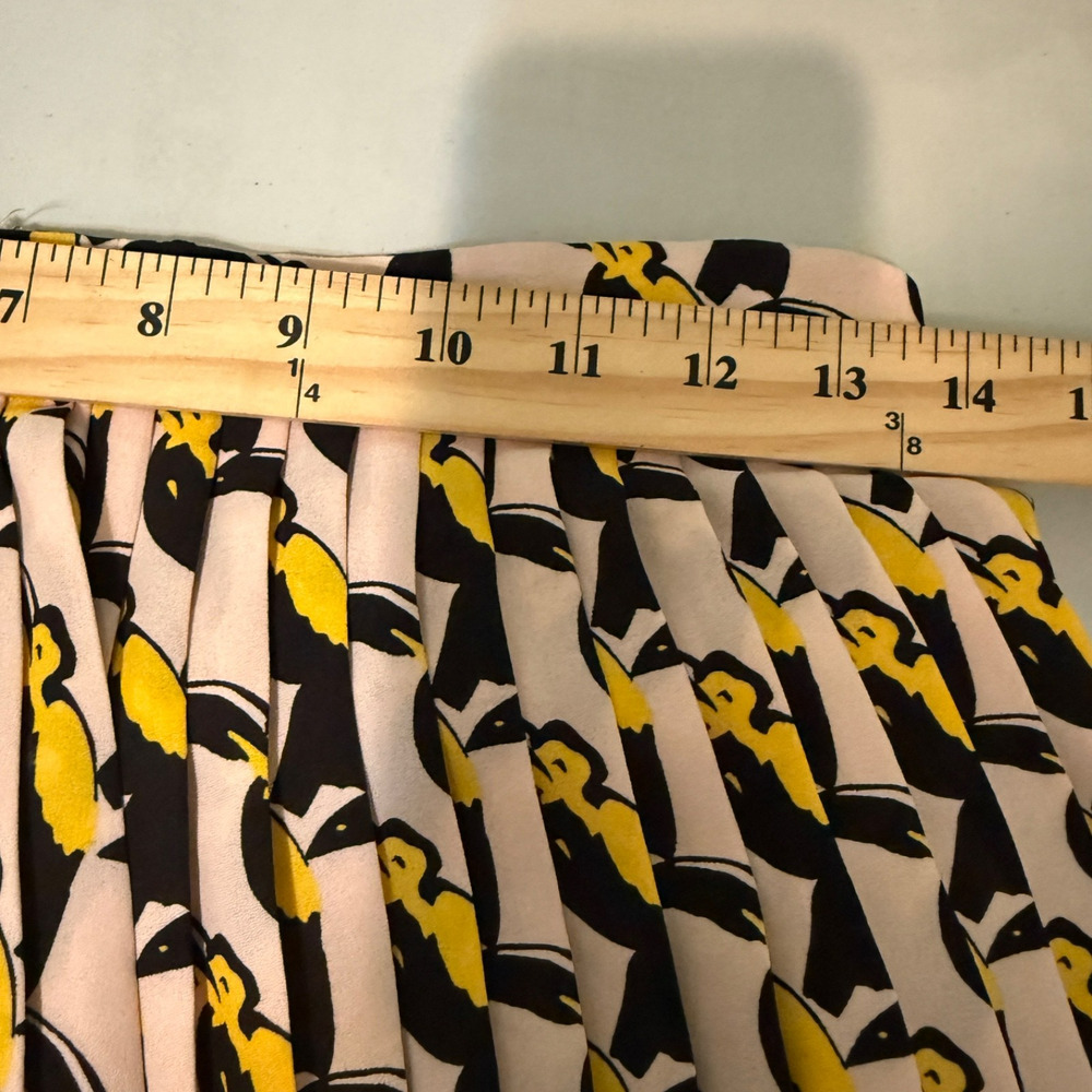 Anthropologie x Avec Le Filles Pleated Midi Skirt Tropical Toucan Size 6 Preppy - Picture 7 of 9